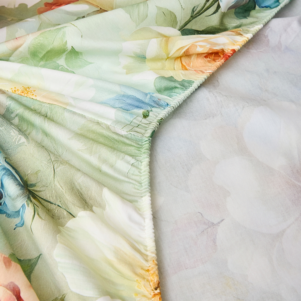 91家纺网 家纺一手货源 找家纺 元元家居（元元被业） 2026新款全棉13372套件及单品【印花款】-单床笠 秀丽