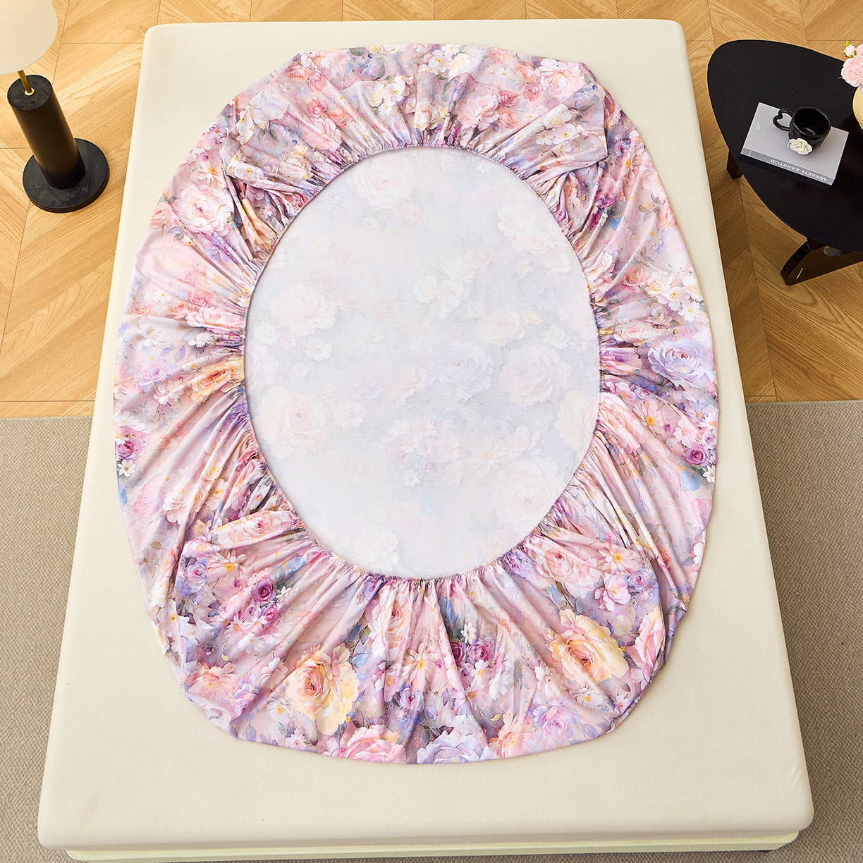 91家纺网 家纺一手货源 找家纺 元元家居（元元被业） 2026新款全棉13372套件及单品【印花款】-单床笠 云樾