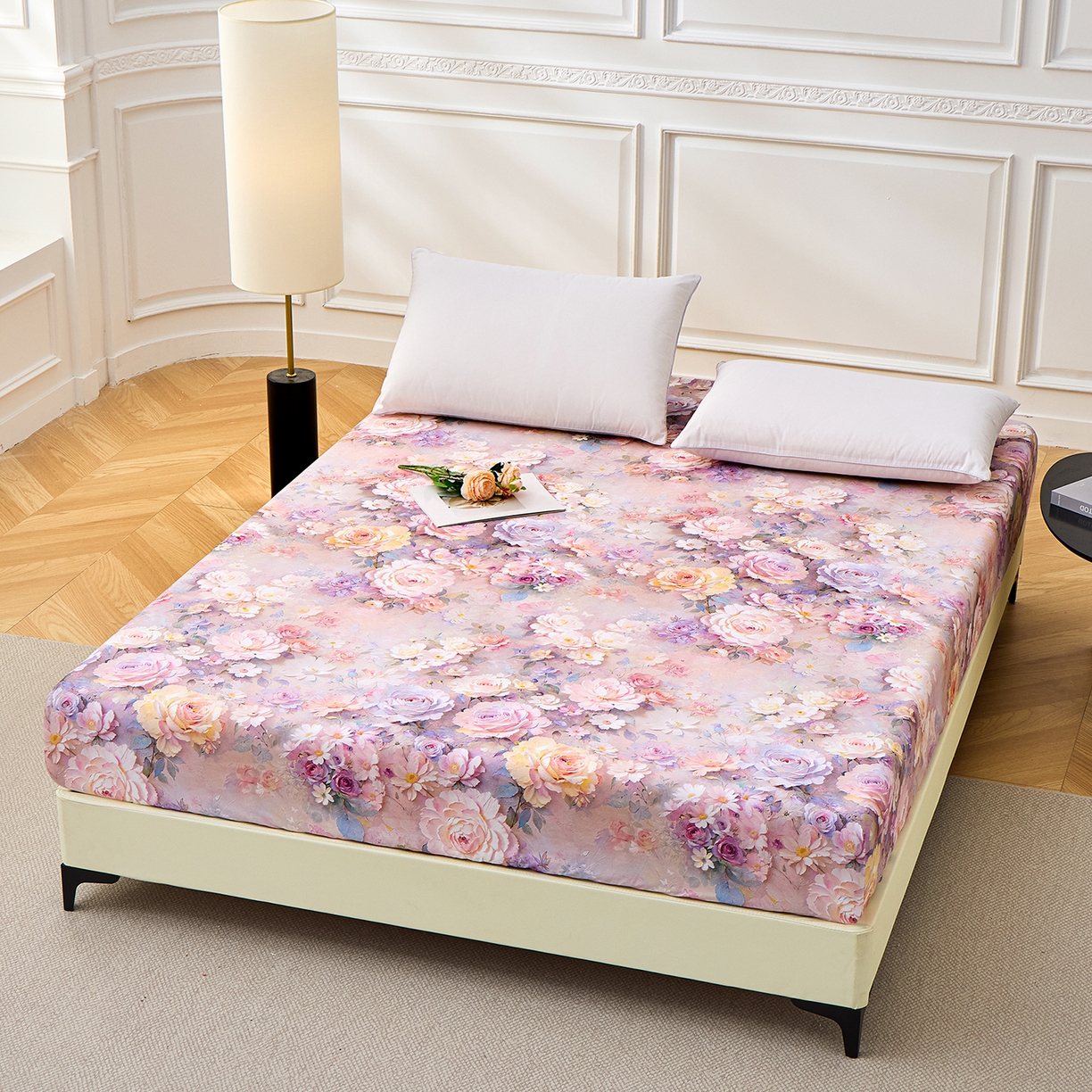 91家纺网 家纺一手货源 找家纺 元元家居（元元被业） 2026新款全棉13372套件及单品【印花款】-单床笠 云樾