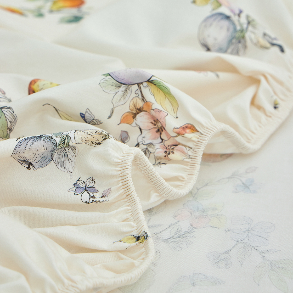 91家纺网 家纺一手货源 找家纺 元元家居（元元被业） 2026新款全棉13372套件及单品【印花款】-单床笠 知夏