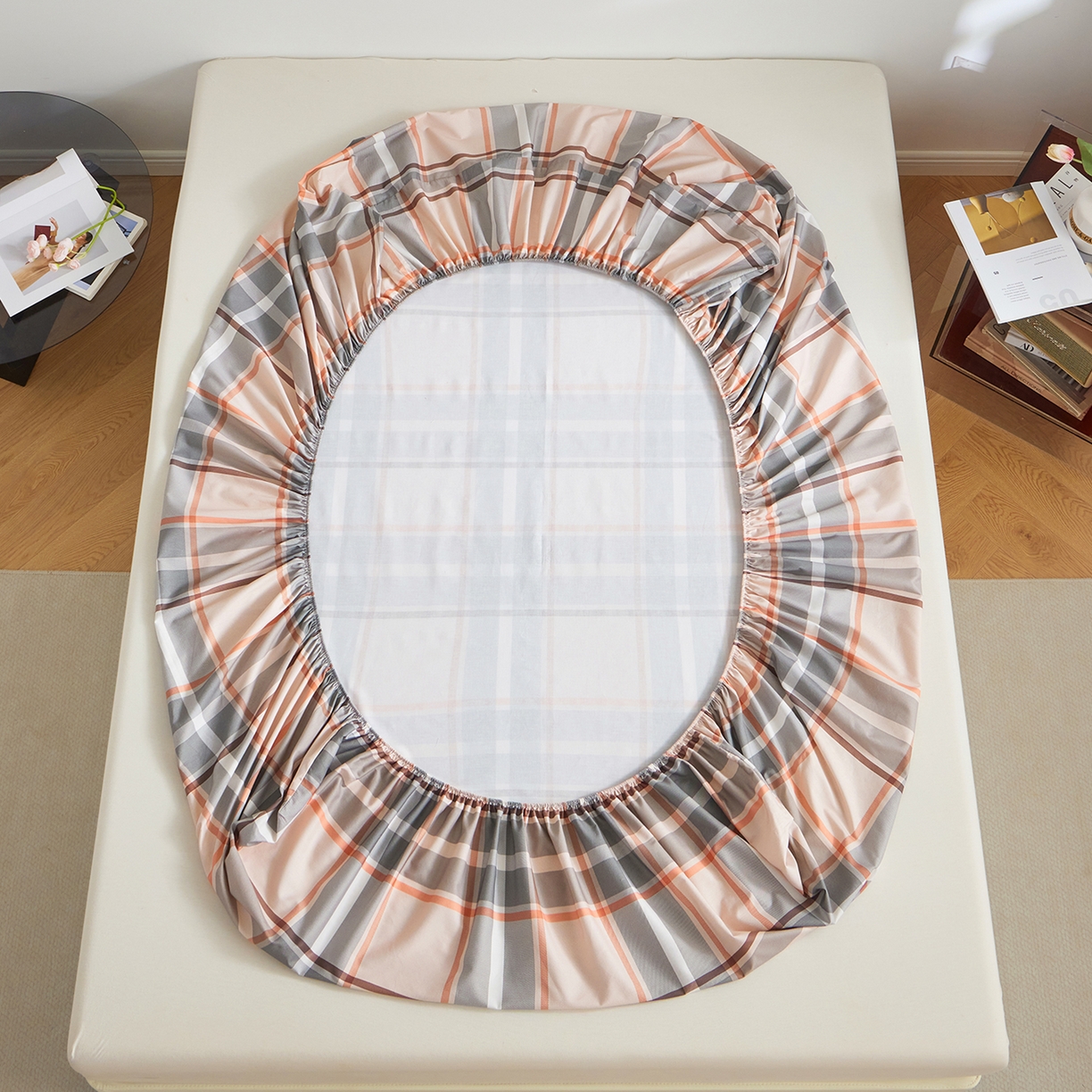 91家纺网 家纺一手货源 找家纺 元元家居（元元被业） 2026新款全棉13372套件及单品【印花款】-单床笠 自在