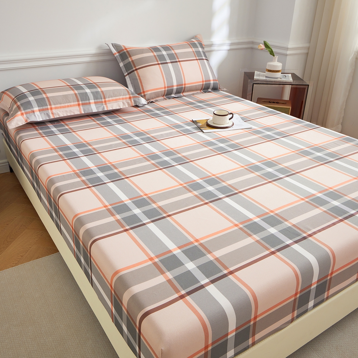 91家纺网 家纺一手货源 找家纺 元元家居（元元被业） 2026新款全棉13372套件及单品【印花款】-单床笠 自在