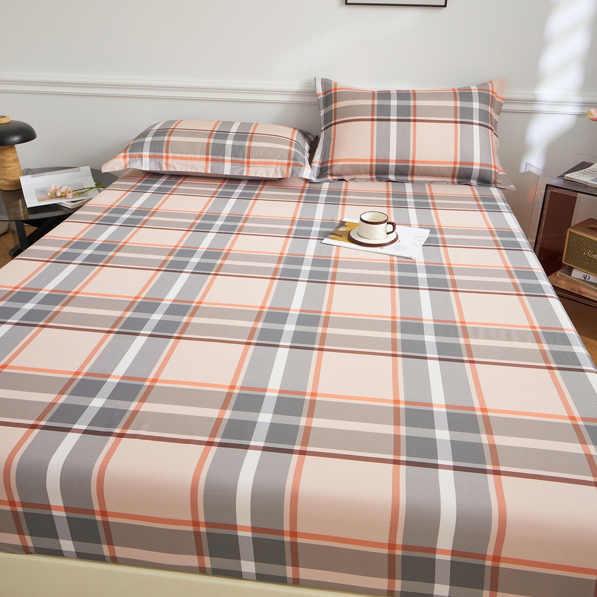 91家纺网 家纺一手货源 找家纺 元元家居（元元被业） 2026新款全棉13372套件及单品【印花款】-单床笠 自在