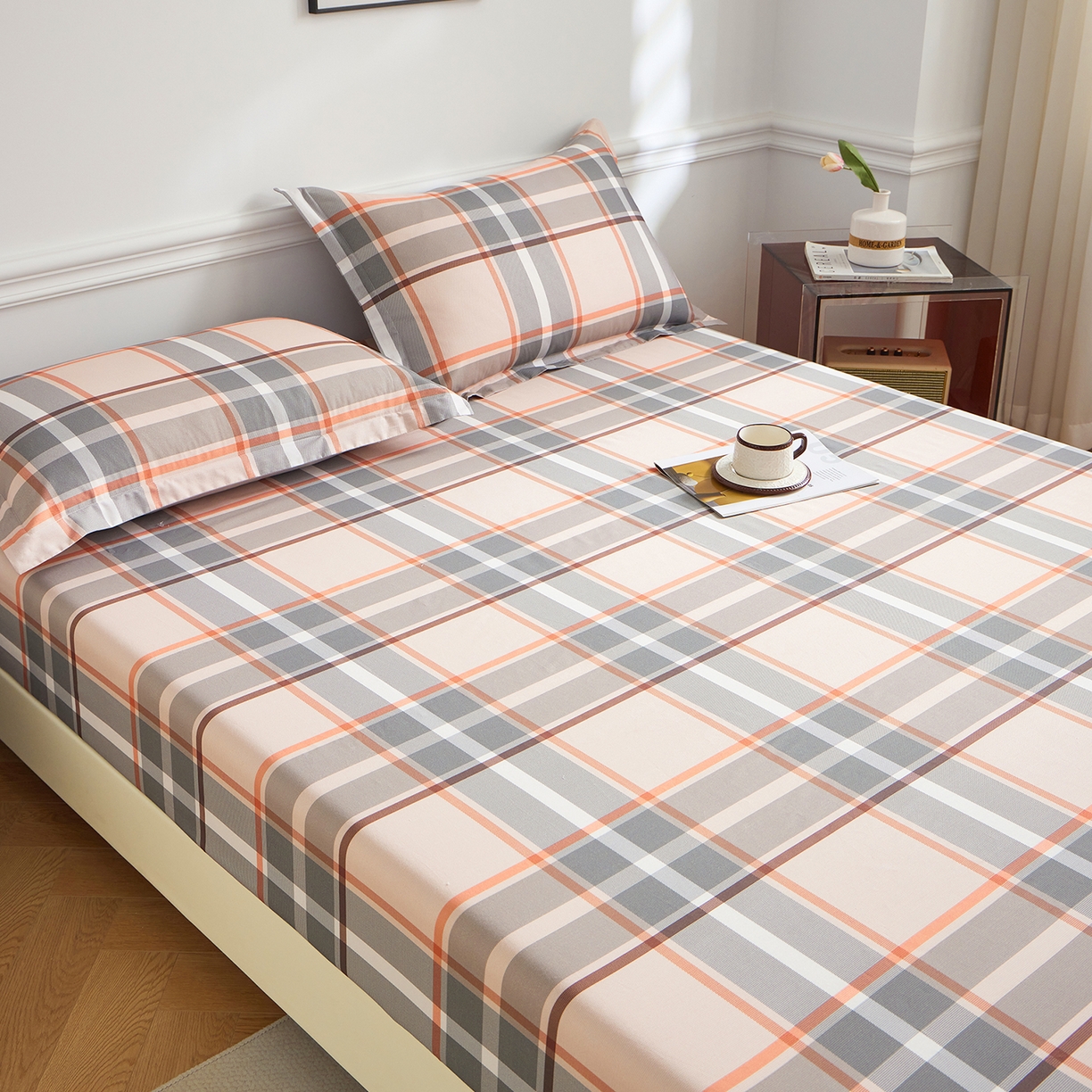 91家纺网 家纺一手货源 找家纺 元元家居（元元被业） 2026新款全棉13372套件及单品【印花款】-单床笠 自在