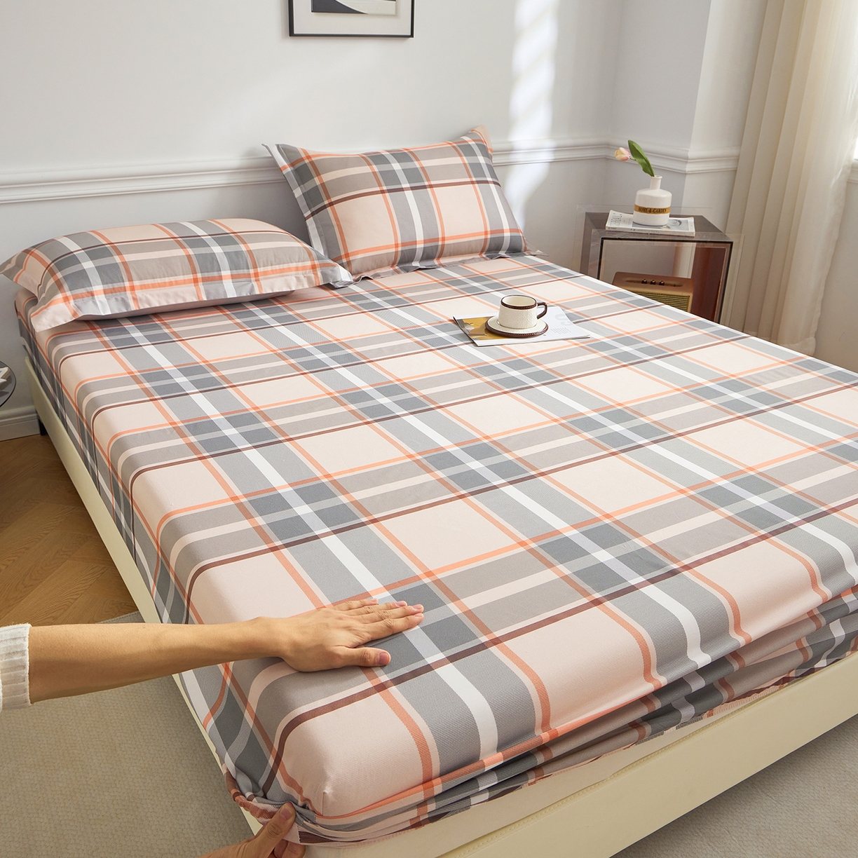 91家纺网 家纺一手货源 找家纺 元元家居（元元被业） 2026新款全棉13372套件及单品【印花款】-单床笠 自在