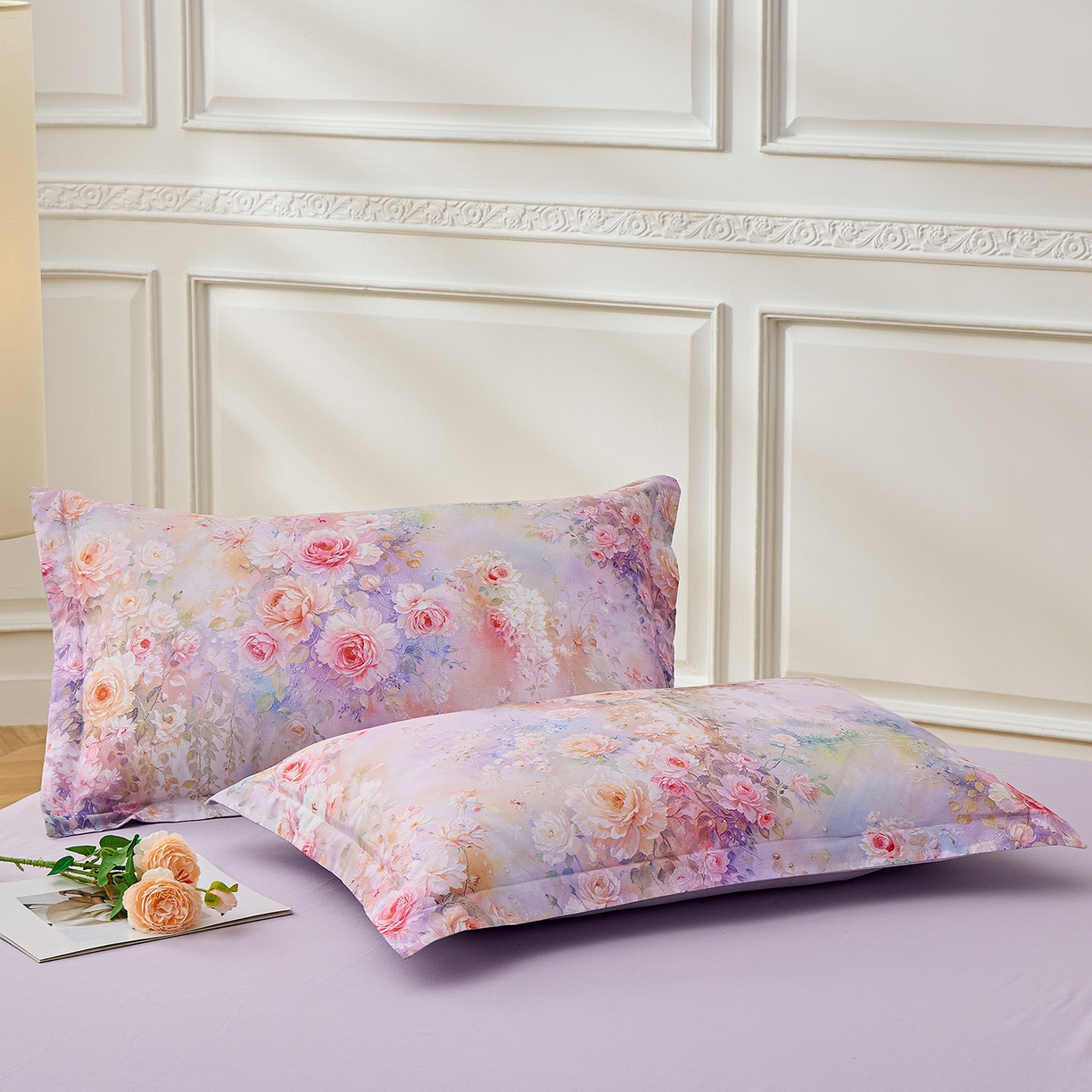 91家纺网 家纺一手货源 找家纺 元元家居（元元被业） 2026新款全棉13372套件及单品【印花款】-单枕套 红颜