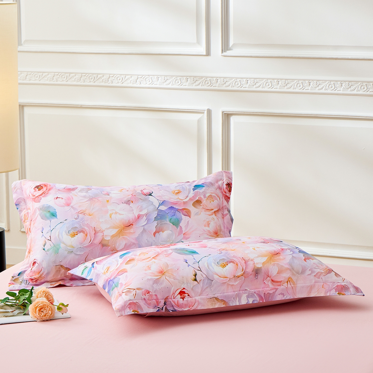 91家纺网 家纺一手货源 找家纺 元元家居（元元被业） 2026新款全棉13372套件及单品【印花款】-单枕套 凝珠