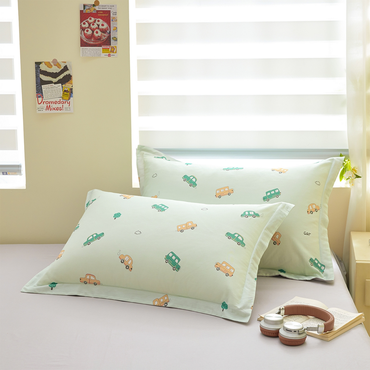 91家纺网 家纺一手货源 找家纺 元元家居（元元被业） 2026新款全棉13372套件及单品【印花款】-单枕套 嘟嘟城