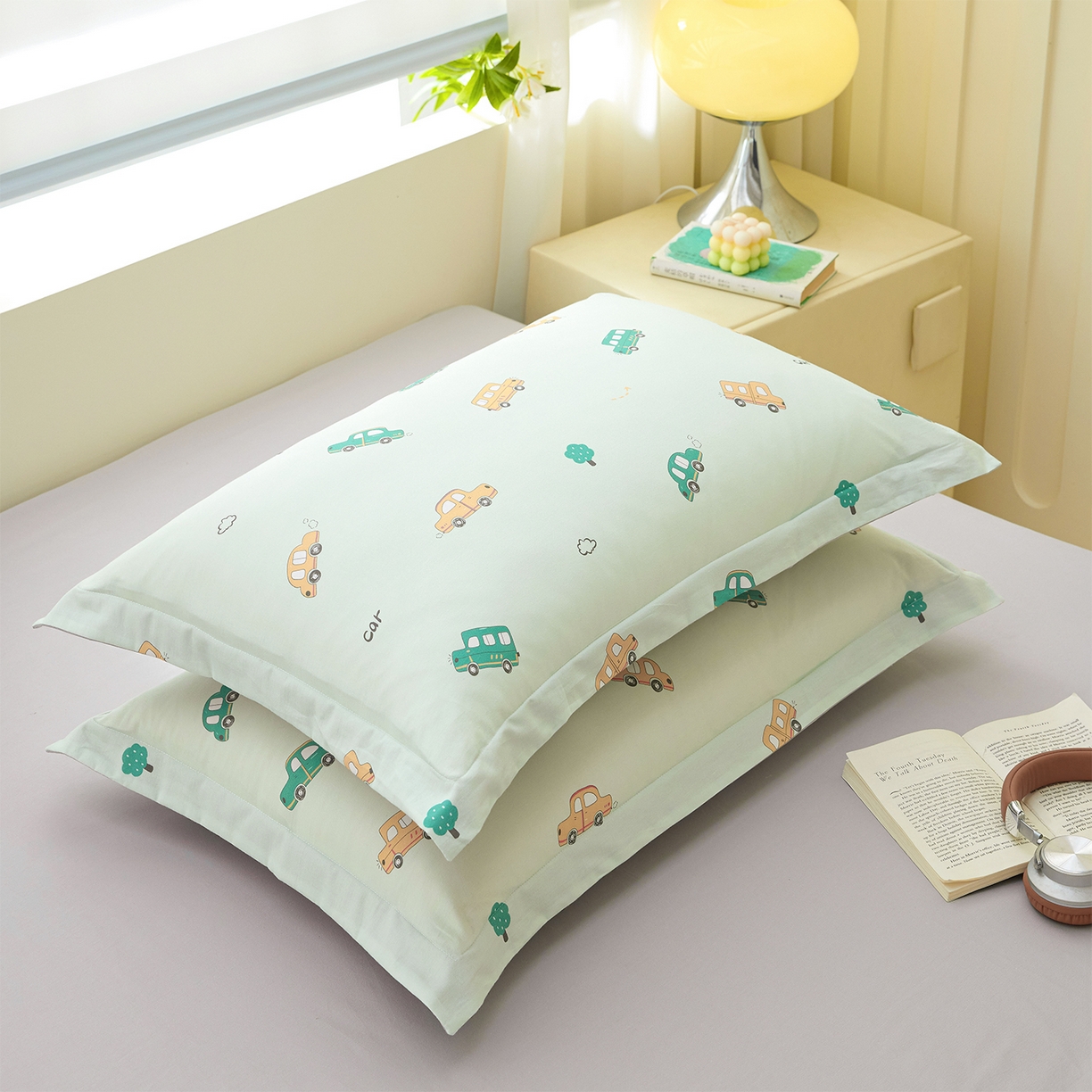 91家纺网 家纺一手货源 找家纺 元元家居（元元被业） 2026新款全棉13372套件及单品【印花款】-单枕套 嘟嘟城