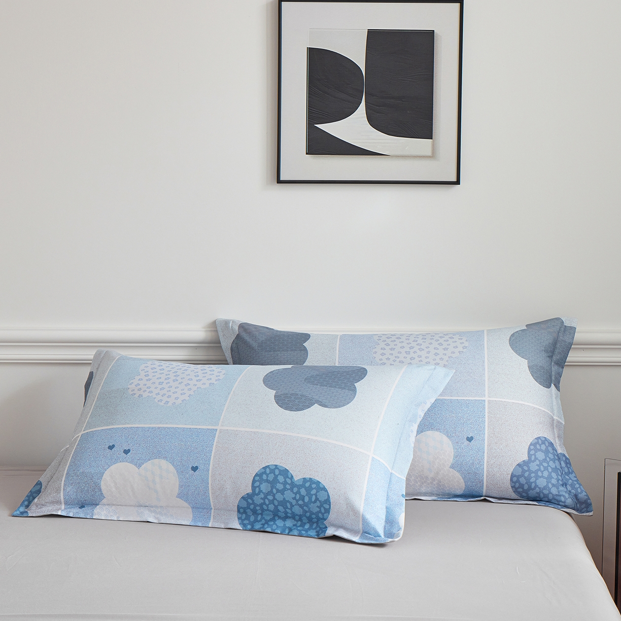 91家纺网 家纺一手货源 找家纺 元元家居（元元被业） 2026新款全棉13372套件及单品【印花款】-单枕套 非凡