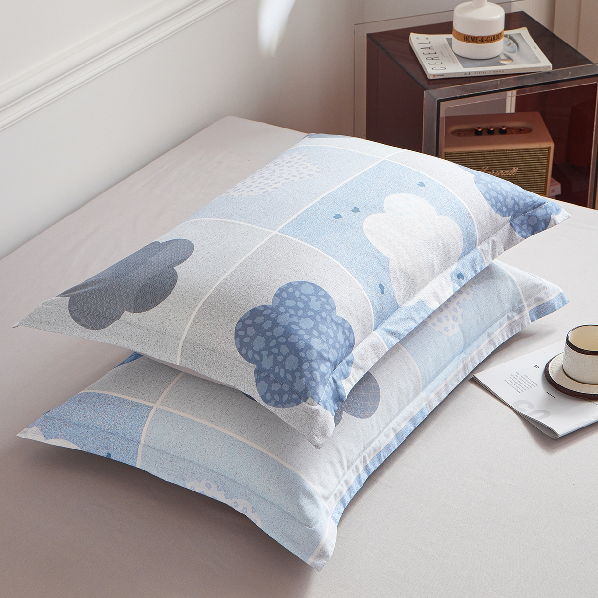 91家纺网 家纺一手货源 找家纺 元元家居（元元被业） 2026新款全棉13372套件及单品【印花款】-单枕套 非凡