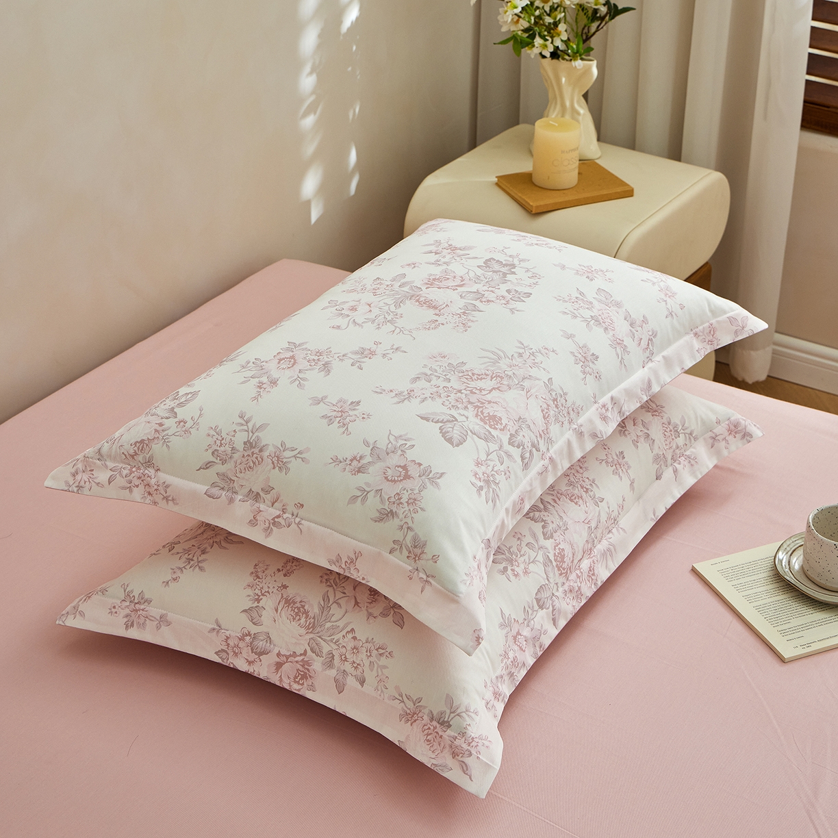 91家纺网 家纺一手货源 找家纺 元元家居（元元被业） 2026新款全棉13372套件及单品【印花款】-单枕套 芙尔