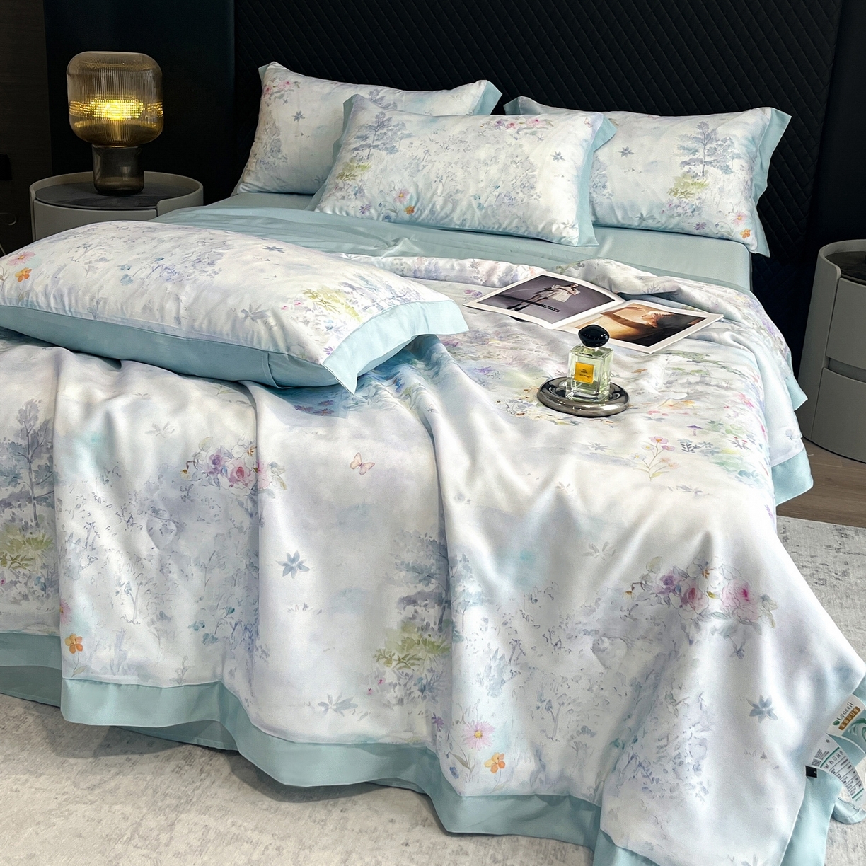 91家纺网 家纺一手货源 找家纺 （总）迷尚家居 2026新款夏被100%莱赛尔数码印花夏被四件套50支天丝夏被