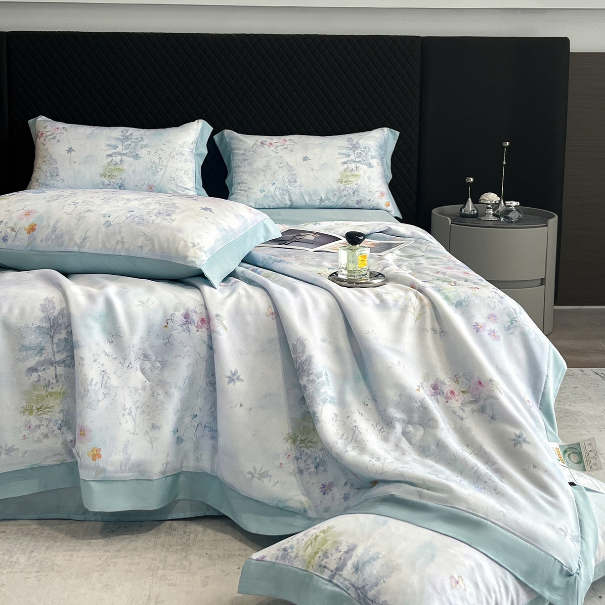 91家纺网 家纺一手货源 找家纺 （总）迷尚家居 2026新款夏被100%莱赛尔数码印花夏被四件套50支天丝夏被