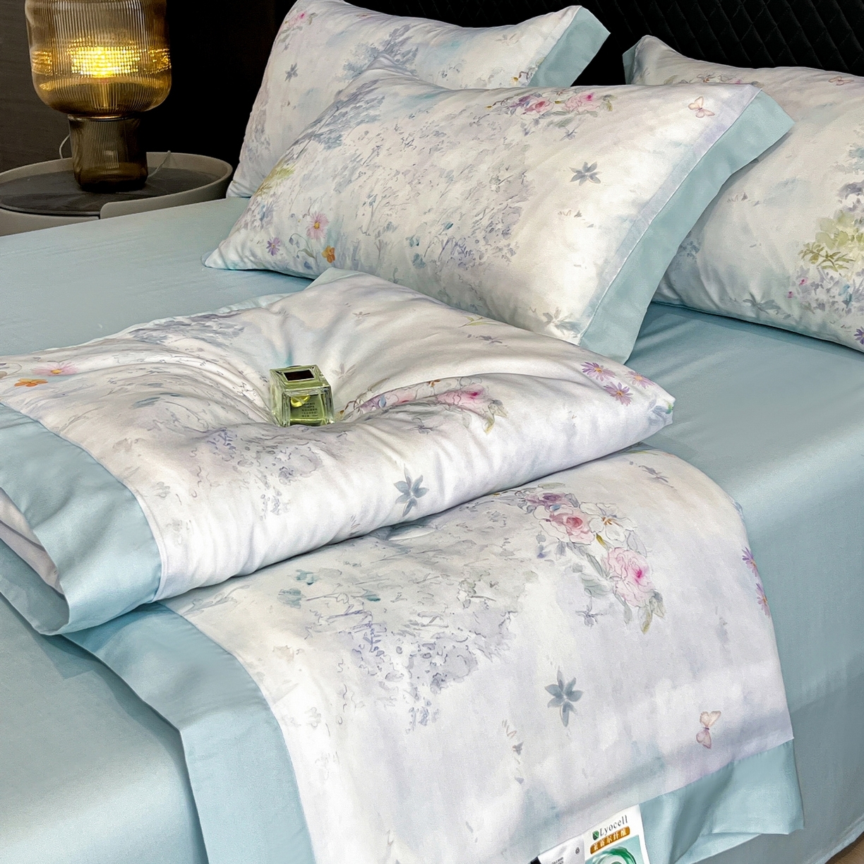 91家纺网 家纺一手货源 找家纺 （总）迷尚家居 2026新款夏被100%莱赛尔数码印花夏被四件套50支天丝夏被