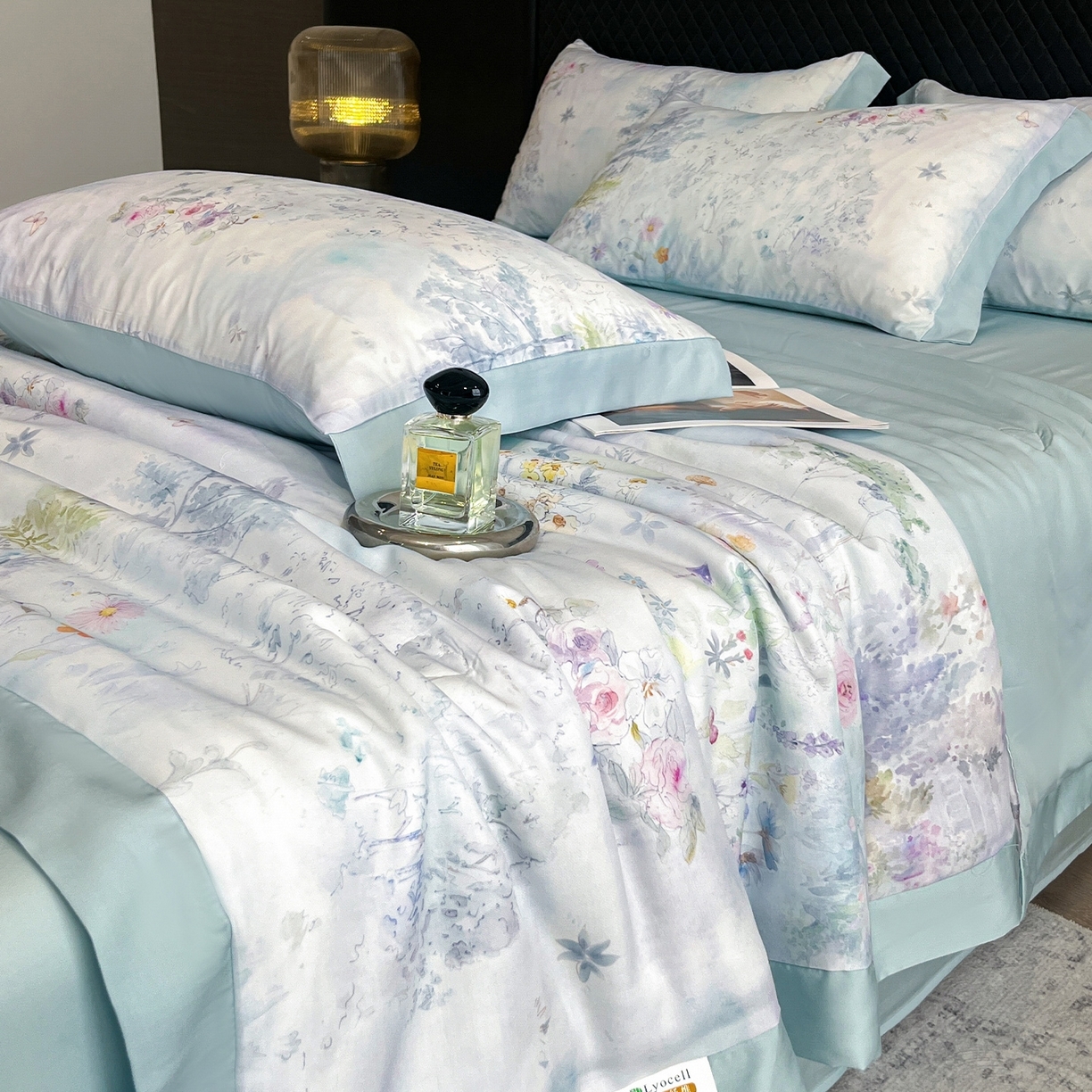 91家纺网 家纺一手货源 找家纺 （总）迷尚家居 2026新款夏被100%莱赛尔数码印花夏被四件套50支天丝夏被