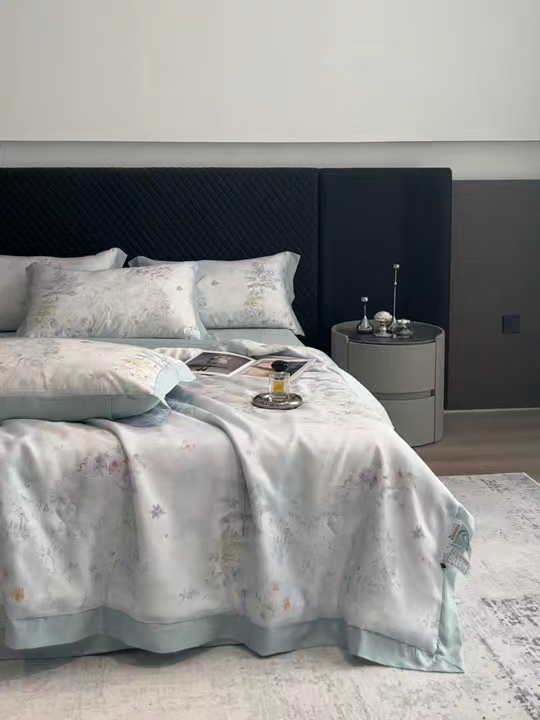 91家纺网 家纺一手货源 找家纺 （总）迷尚家居 2026新款夏被100%莱赛尔数码印花夏被四件套50支天丝夏被