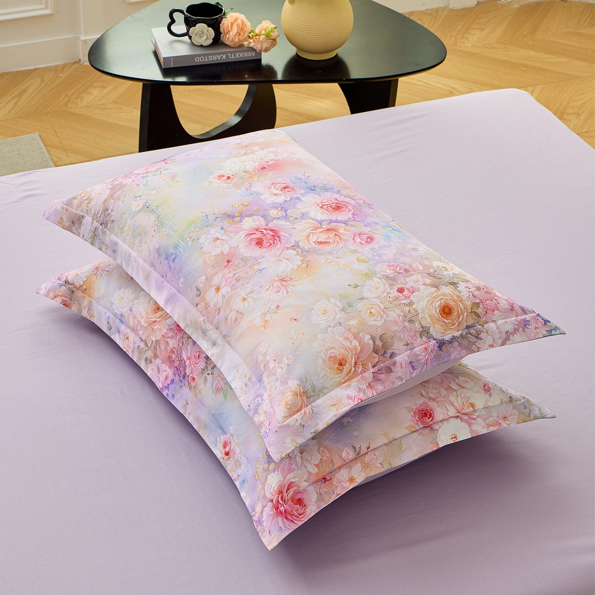 91家纺网 家纺一手货源 找家纺 元元家居（元元被业） 2026新款全棉13372套件及单品【印花款】-单枕套 红颜