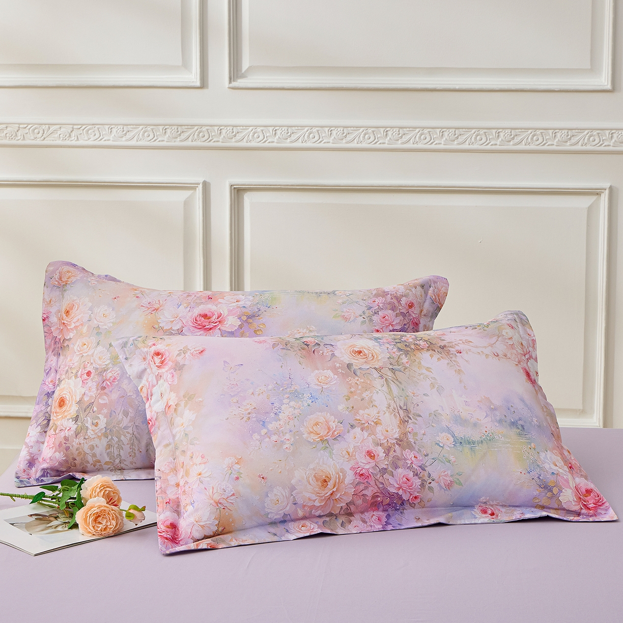 91家纺网 家纺一手货源 找家纺 元元家居（元元被业） 2026新款全棉13372套件及单品【印花款】-单枕套 红颜