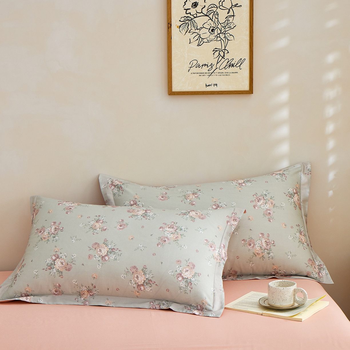 91家纺网 家纺一手货源 找家纺 元元家居（元元被业） 2026新款全棉13372套件及单品【印花款】-单枕套 金溪