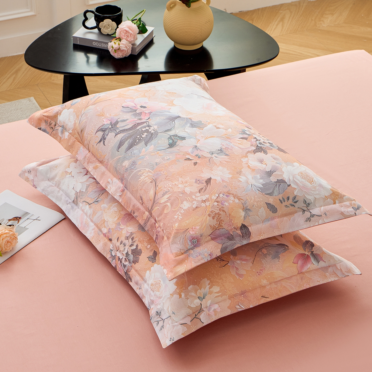 91家纺网 家纺一手货源 找家纺 元元家居（元元被业） 2026新款全棉13372套件及单品【印花款】-单枕套 惊艳