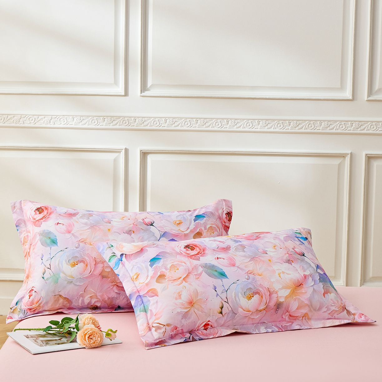 91家纺网 家纺一手货源 找家纺 元元家居（元元被业） 2026新款全棉13372套件及单品【印花款】-单枕套 凝珠