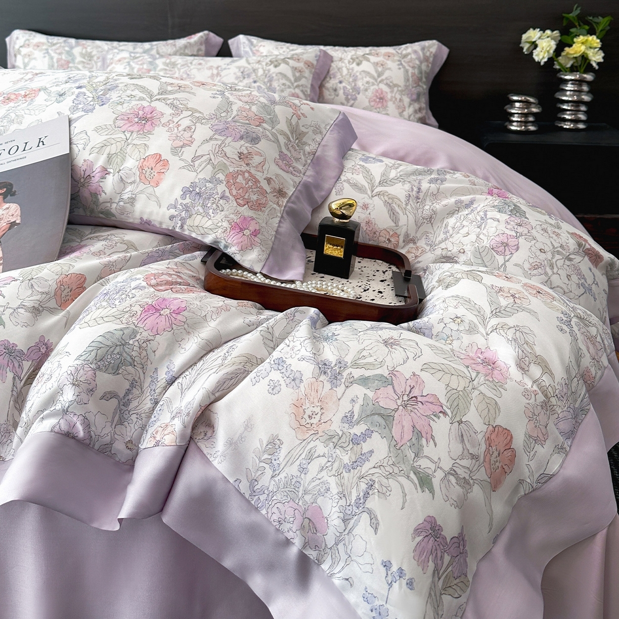 91家纺网 家纺一手货源 找家纺 （总）迷尚家居 2026新款100%莱赛尔数码印花天丝四件套