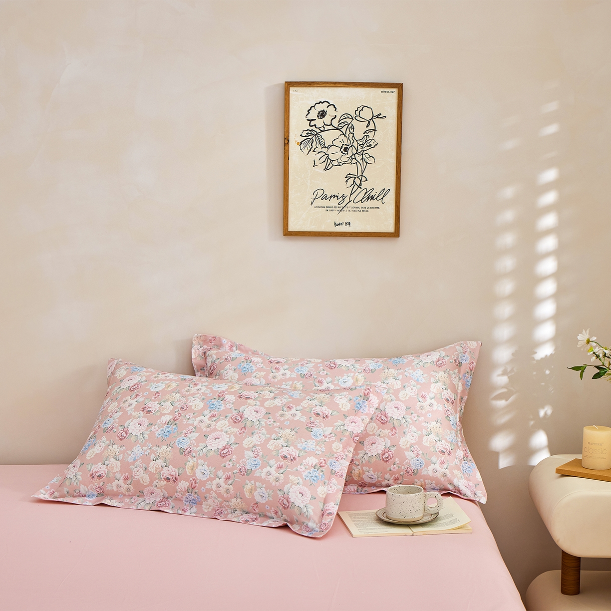 91家纺网 家纺一手货源 找家纺 元元家居（元元被业） 2026新款全棉13372套件及单品【印花款】-单枕套 朔奇