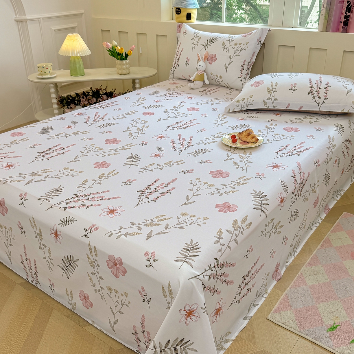 91家纺网 家纺一手货源 找家纺 壹贝家纺 2026新款全棉喷气印花床单系列 陌上花开