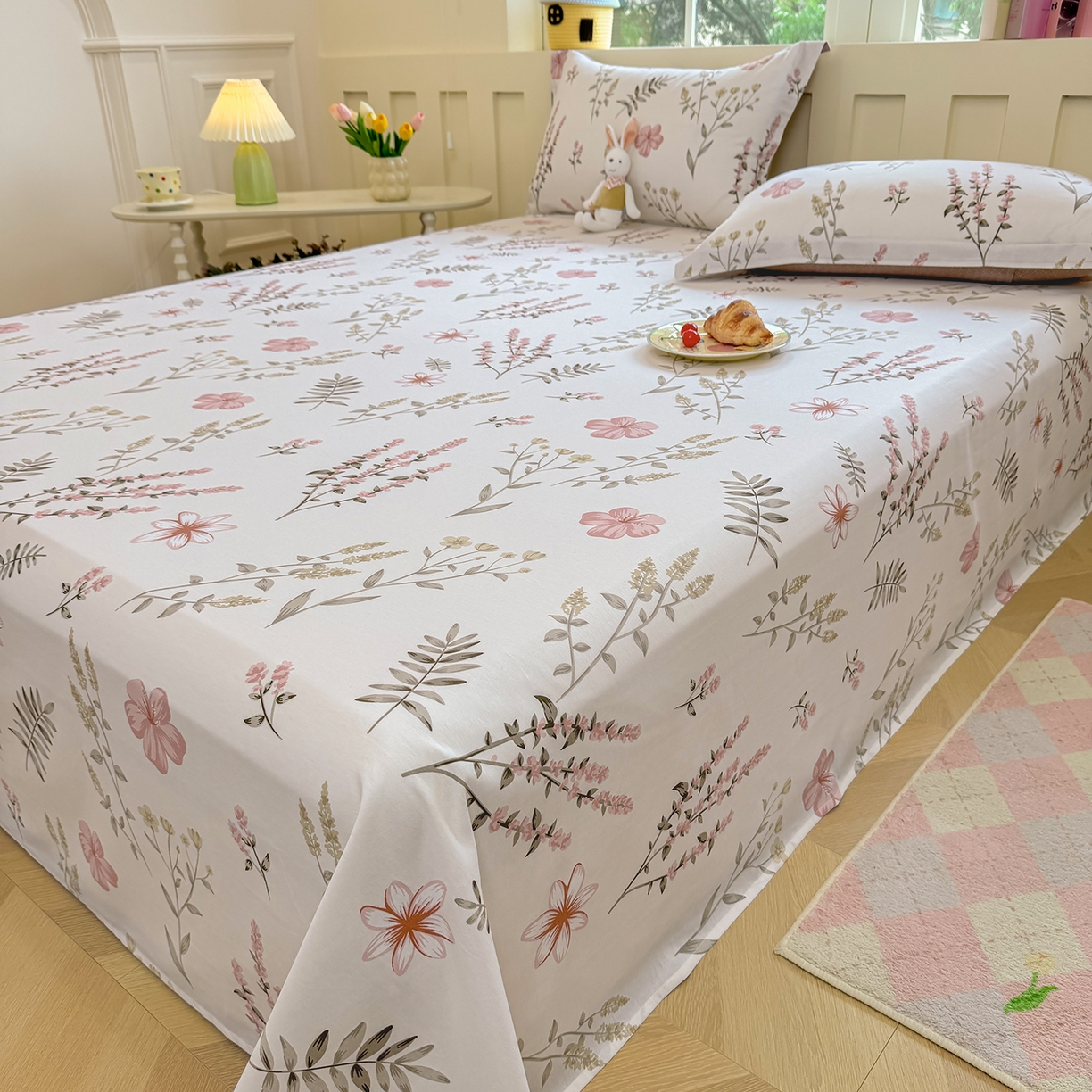 91家纺网 家纺一手货源 找家纺 壹贝家纺 2026新款全棉喷气印花床单系列 陌上花开