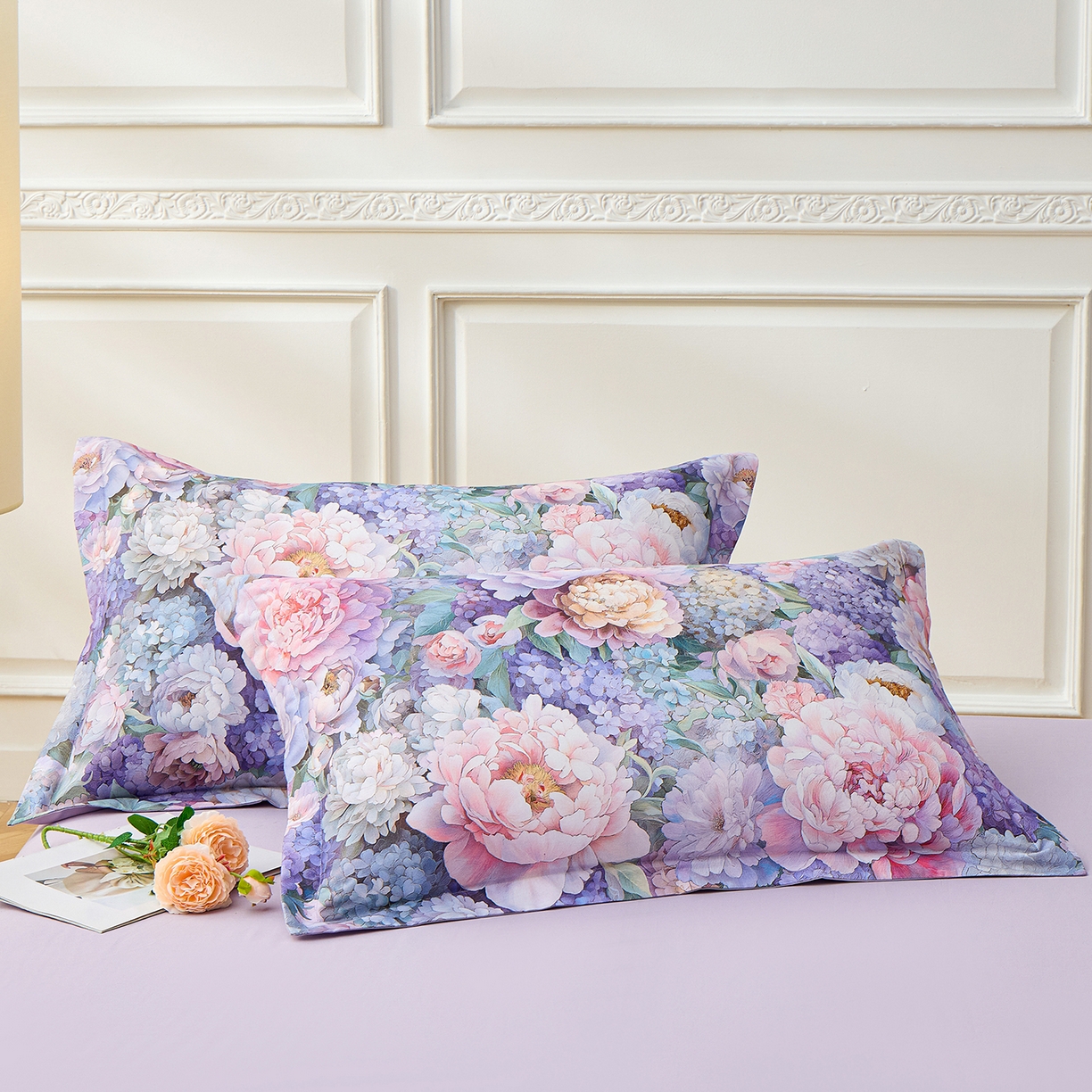 91家纺网 家纺一手货源 找家纺 元元家居（元元被业） 2026新款全棉13372套件及单品【印花款】-单枕套 思思