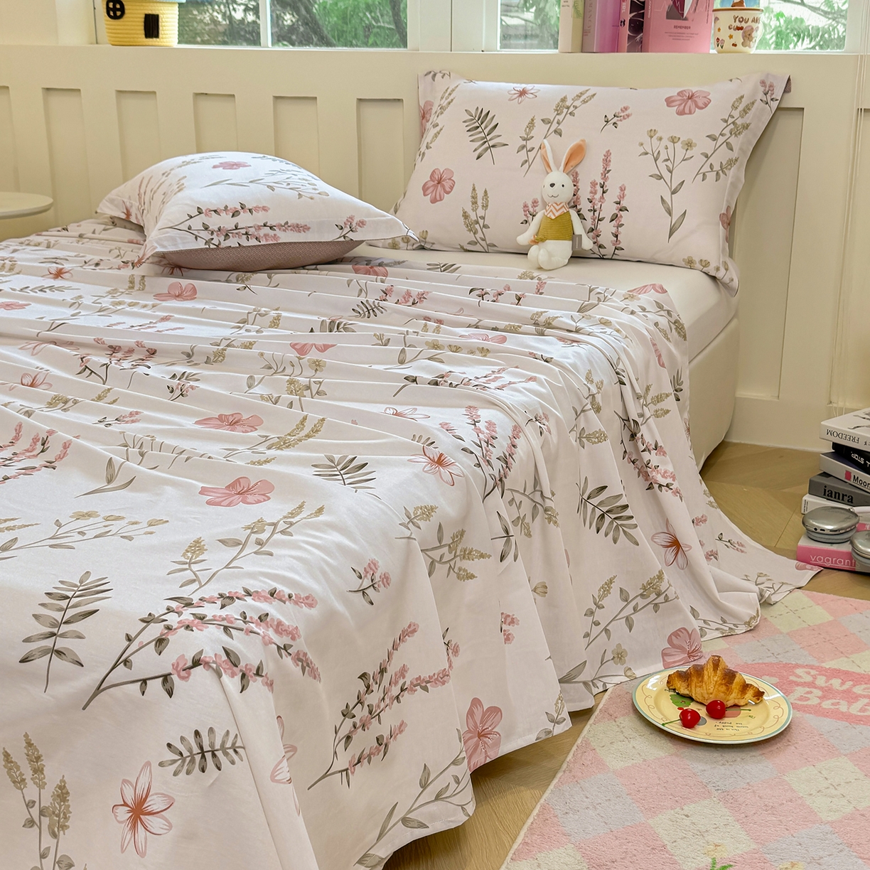 91家纺网 家纺一手货源 找家纺 壹贝家纺 2026新款全棉喷气印花床单系列 陌上花开