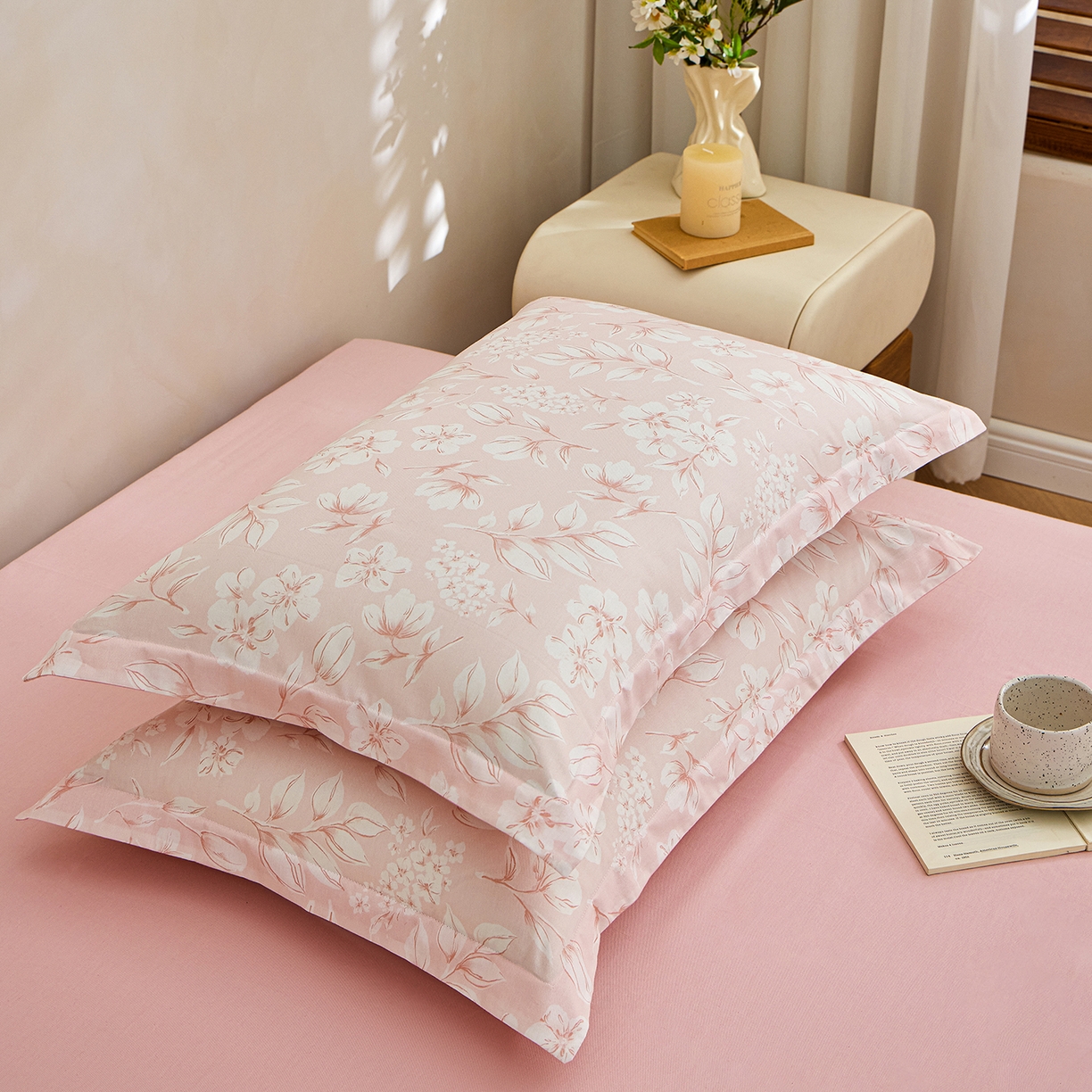 91家纺网 家纺一手货源 找家纺 元元家居（元元被业） 2026新款全棉13372套件及单品【印花款】-单枕套 婉约