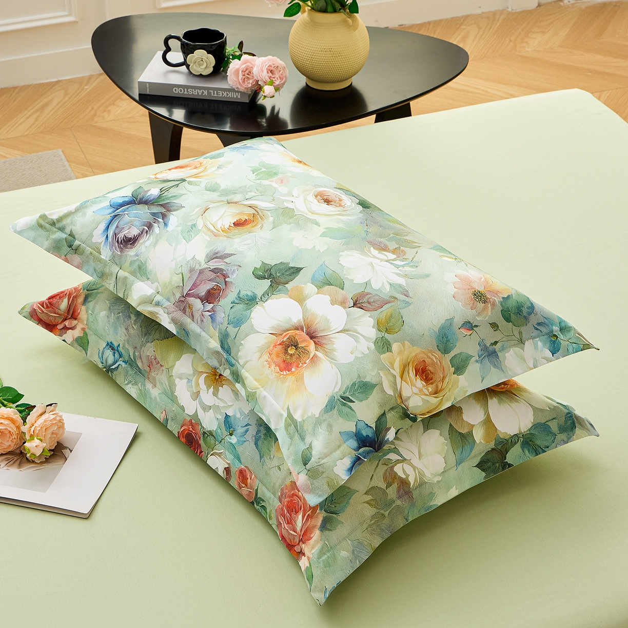 91家纺网 家纺一手货源 找家纺 元元家居（元元被业） 2026新款全棉13372套件及单品【印花款】-单枕套 秀丽