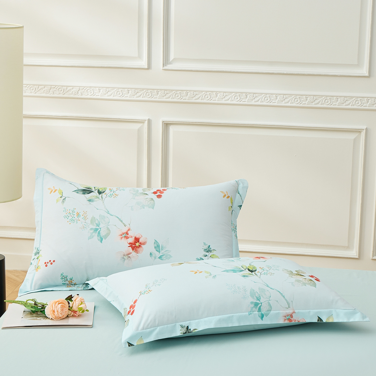 元元家居（元元被业） 2026新款全棉13372套件及单品【印花款】-单枕套 有枝