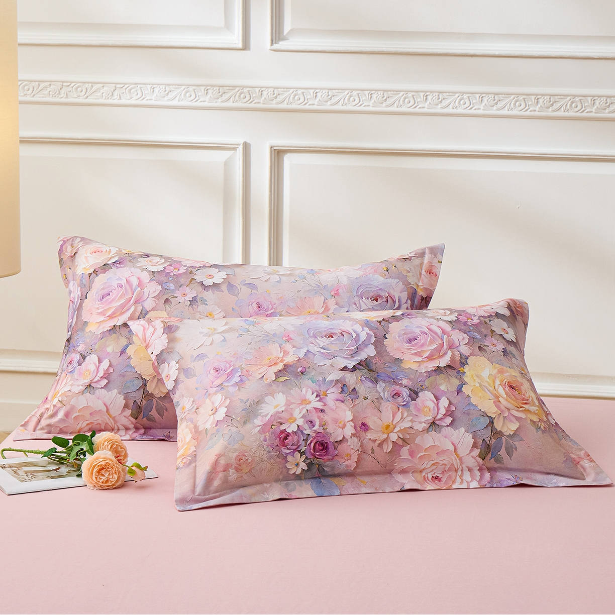 91家纺网 家纺一手货源 找家纺 元元家居（元元被业） 2026新款全棉13372套件及单品【印花款】-单枕套 云樾