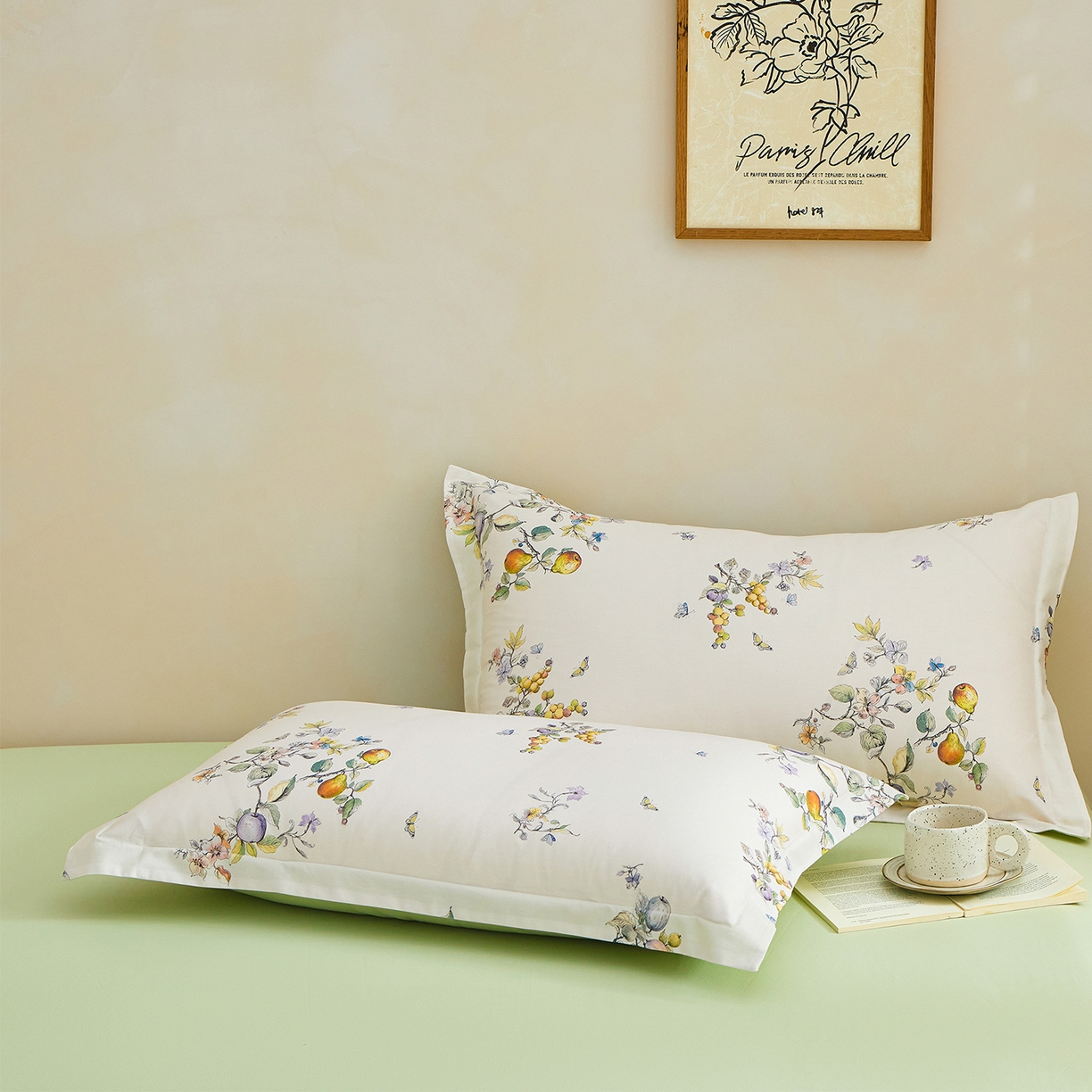 元元家居（元元被业） 2026新款全棉13372套件及单品【印花款】-单枕套 知夏