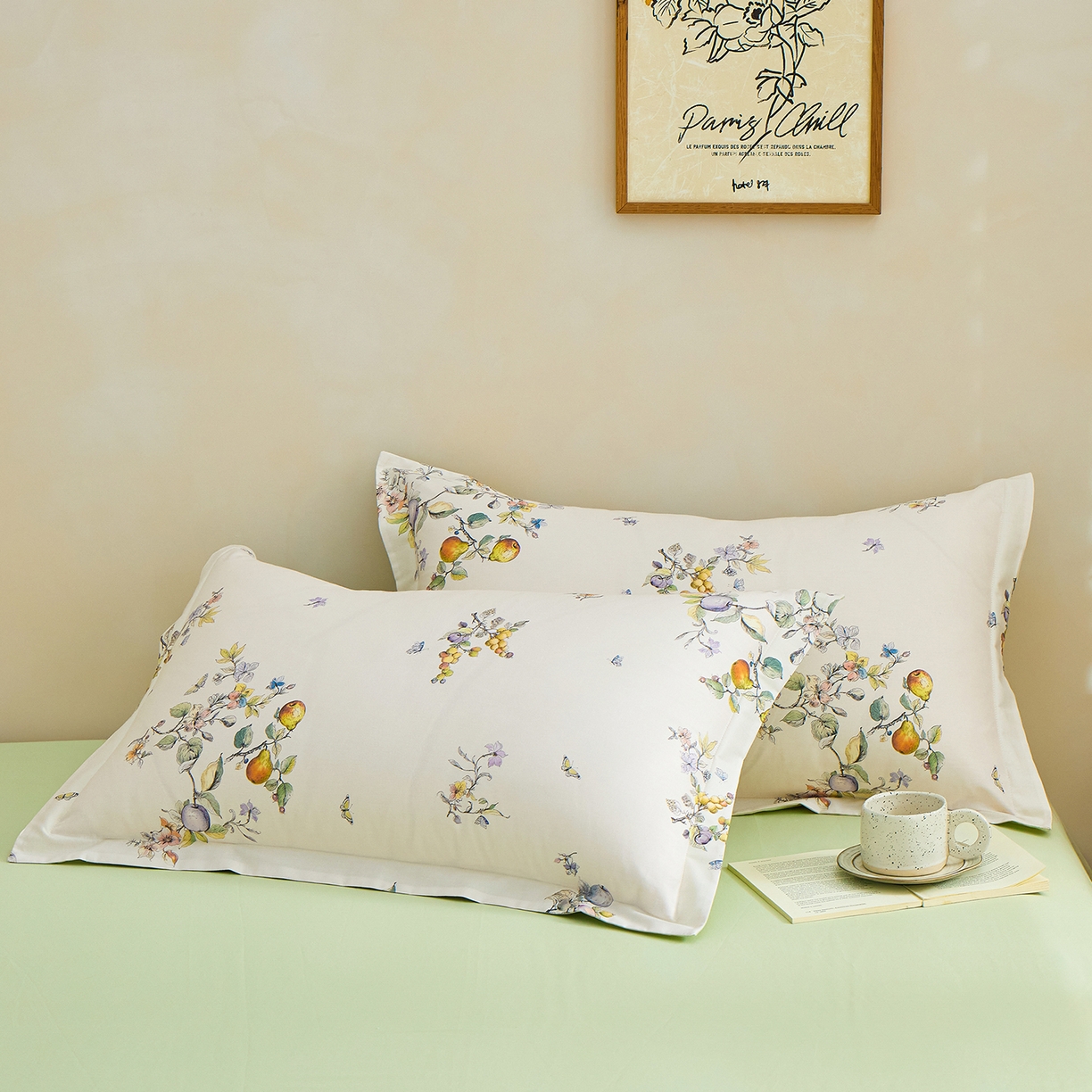 91家纺网 家纺一手货源 找家纺 元元家居（元元被业） 2026新款全棉13372套件及单品【印花款】-单枕套 知夏