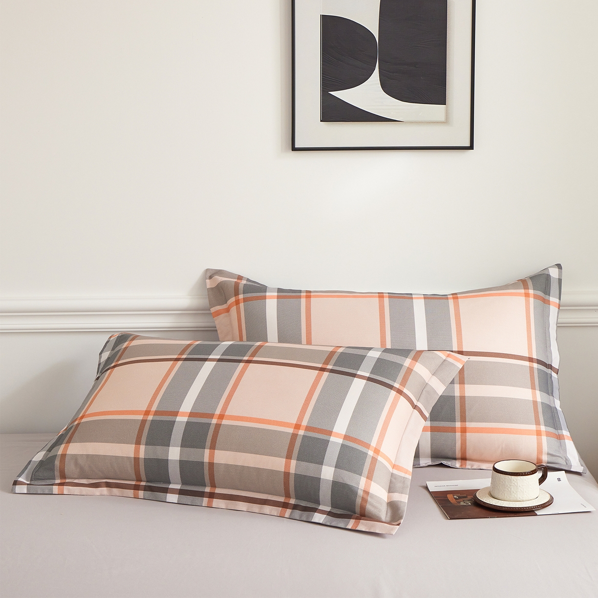 91家纺网 家纺一手货源 找家纺 元元家居（元元被业） 2026新款全棉13372套件及单品【印花款】-单枕套 自在