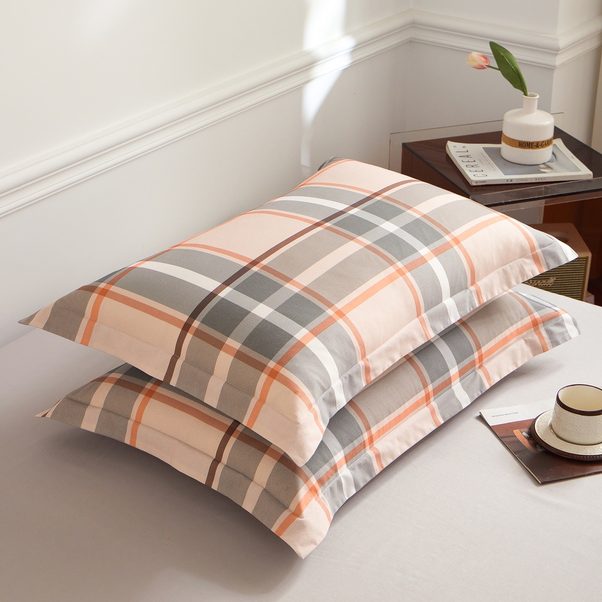 91家纺网 家纺一手货源 找家纺 元元家居（元元被业） 2026新款全棉13372套件及单品【印花款】-单枕套 自在