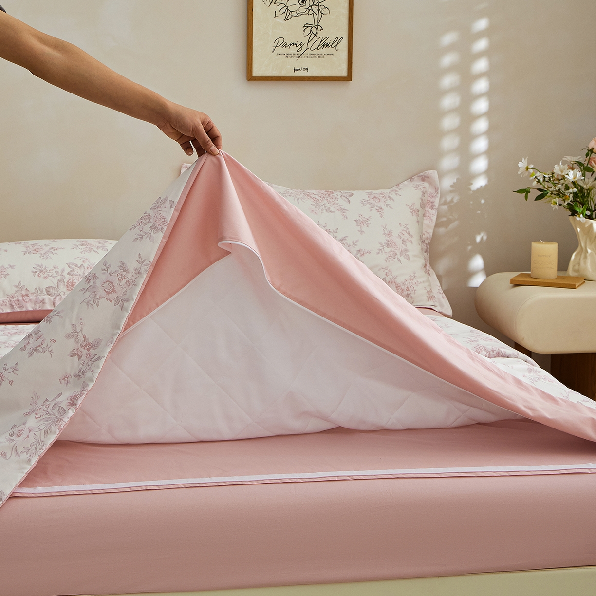 91家纺网 家纺一手货源 找家纺 元元家居（元元被业） 2026新款全棉13372套件及单品【印花款】-夹棉被套 芙尔