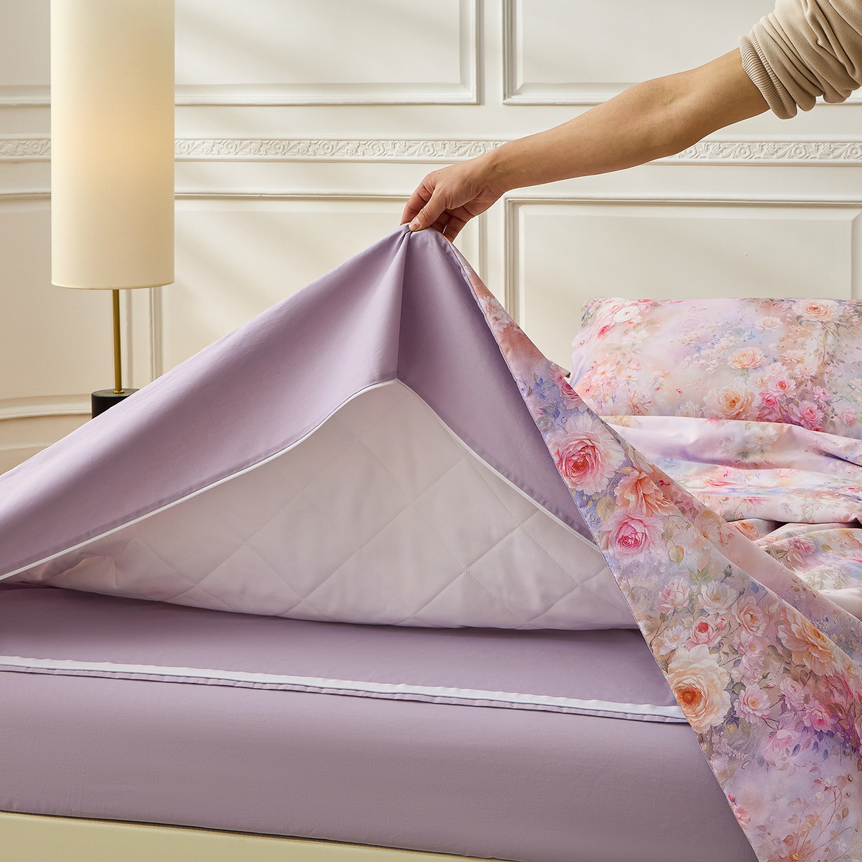 91家纺网 家纺一手货源 找家纺 元元家居（元元被业） 2026新款全棉13372套件及单品【印花款】-夹棉被套 红颜