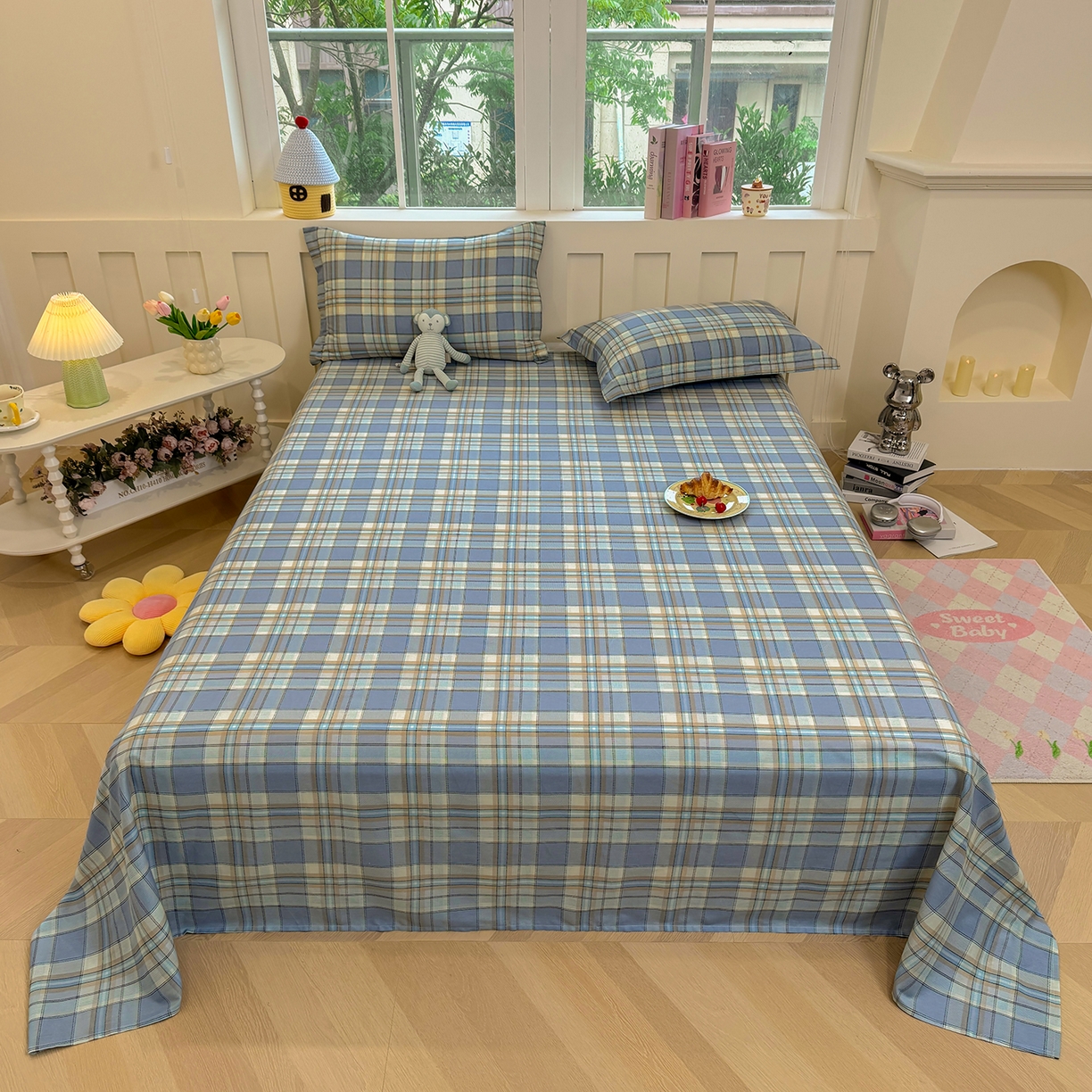 壹贝家纺 2026新款全棉喷气印花床单系列 品质生活-兰