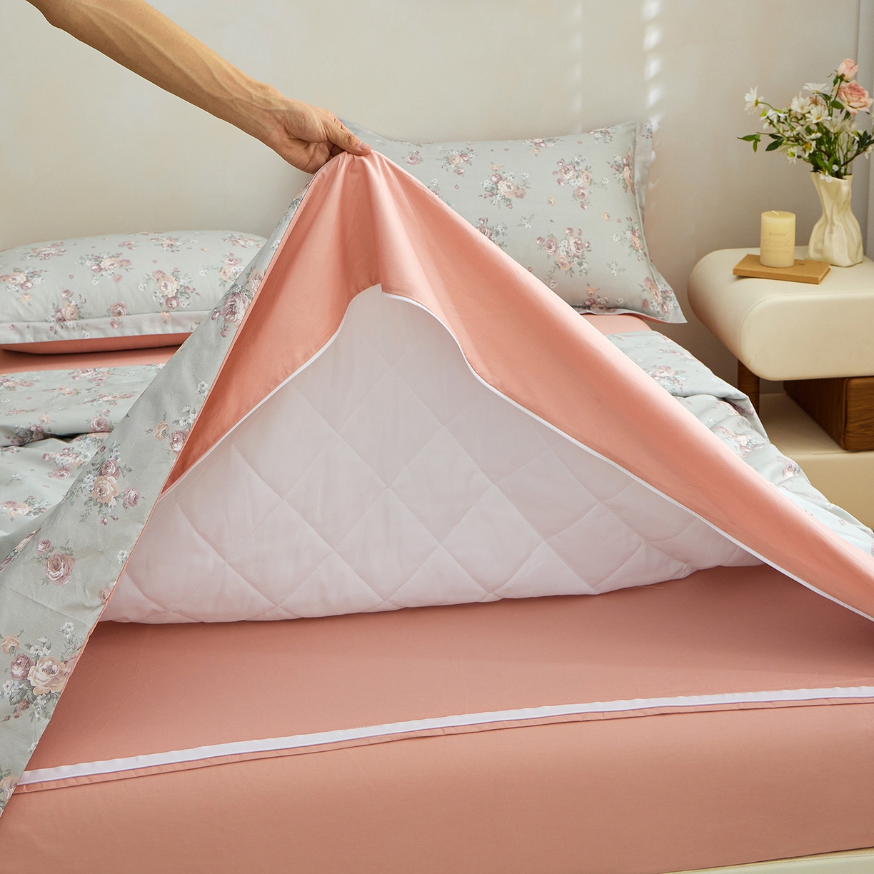 元元家居（元元被业） 2026新款全棉13372套件及单品【印花款】-夹棉被套 金溪