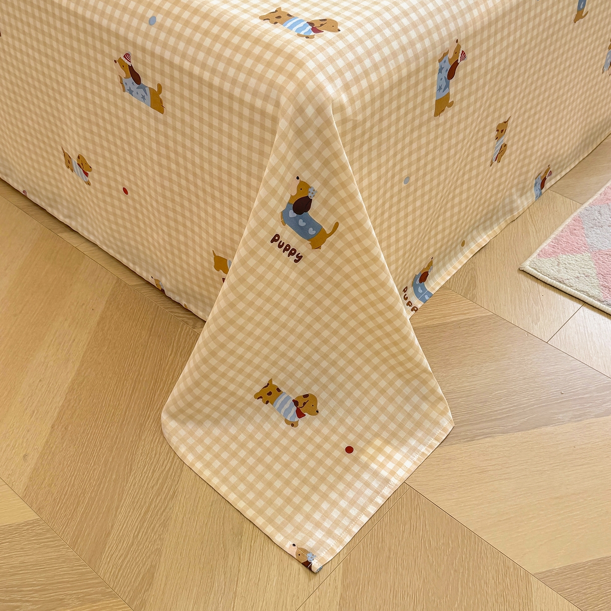 91家纺网 家纺一手货源 找家纺 壹贝家纺 2026新款全棉喷气印花床单系列 俏皮狗