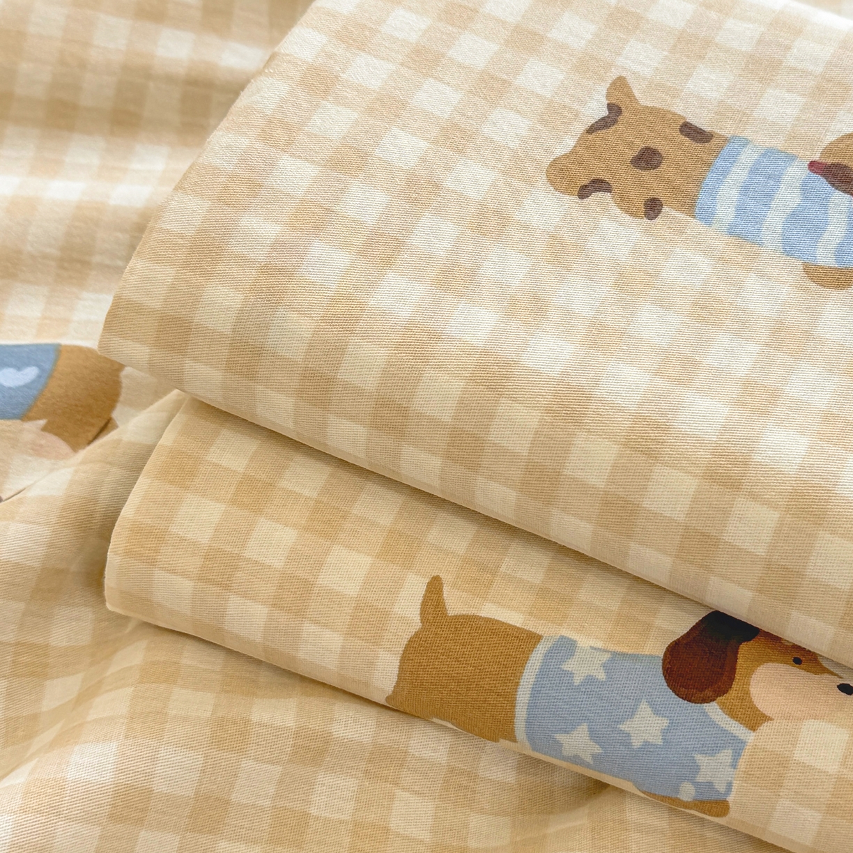 91家纺网 家纺一手货源 找家纺 壹贝家纺 2026新款全棉喷气印花床单系列 俏皮狗