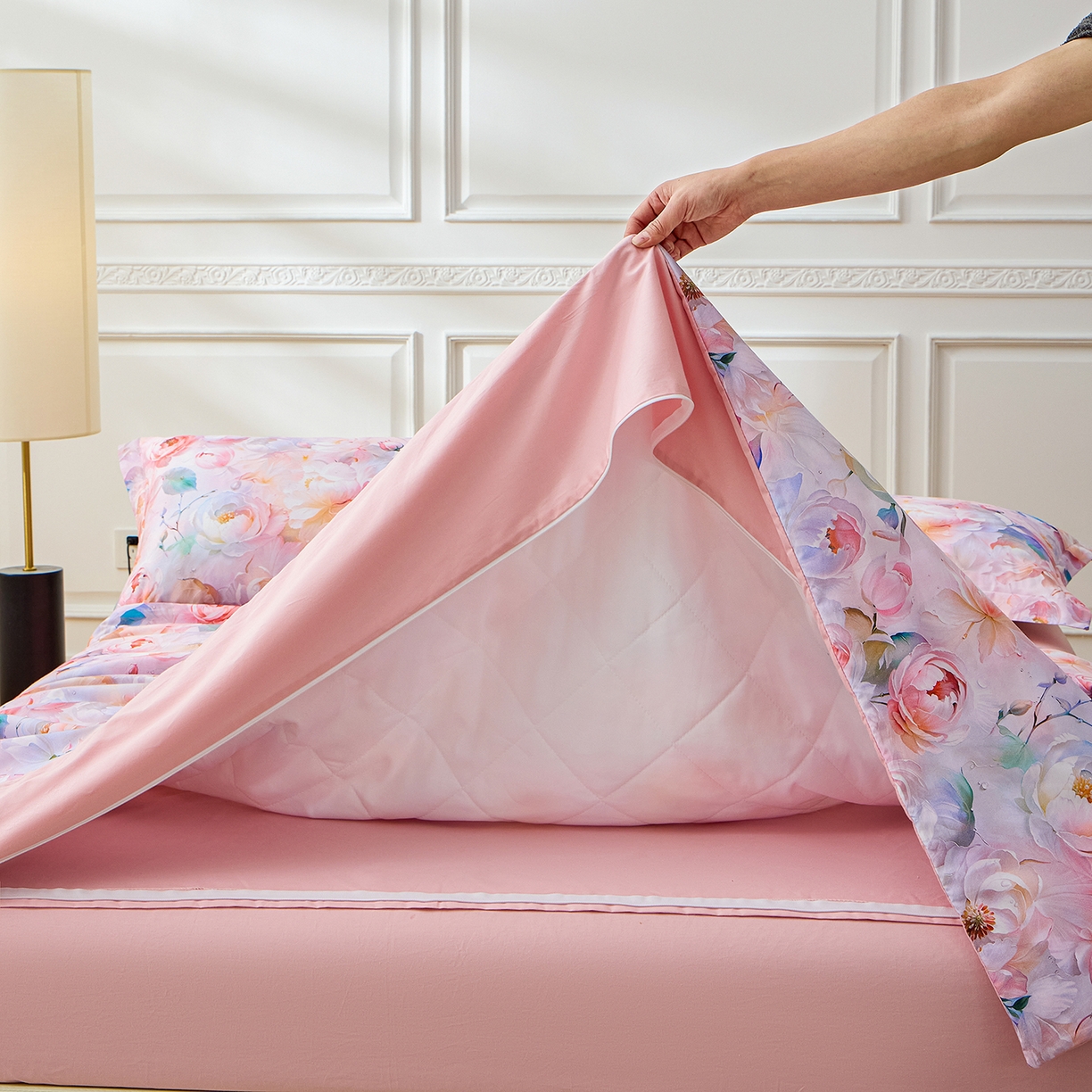 元元家居（元元被业） 2026新款全棉13372套件及单品【印花款】-夹棉被套 凝珠