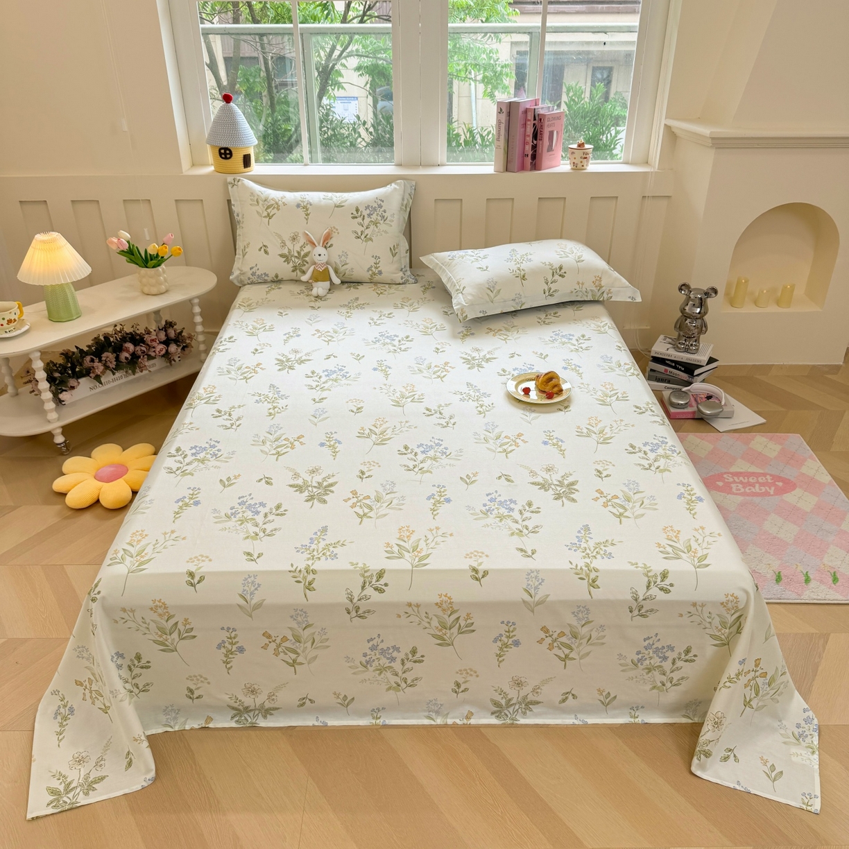 壹贝家纺 2026新款全棉喷气印花床单系列 沁园春