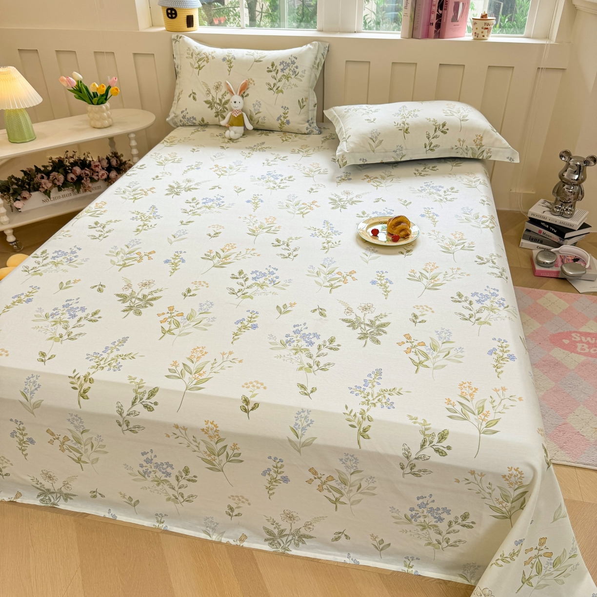 91家纺网 家纺一手货源 找家纺 壹贝家纺 2026新款全棉喷气印花床单系列 沁园春