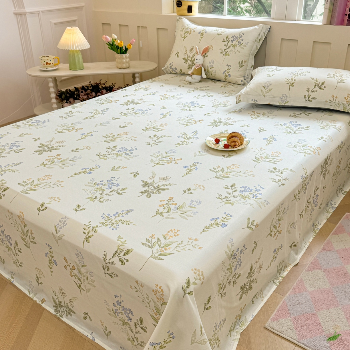 91家纺网 家纺一手货源 找家纺 壹贝家纺 2026新款全棉喷气印花床单系列 沁园春